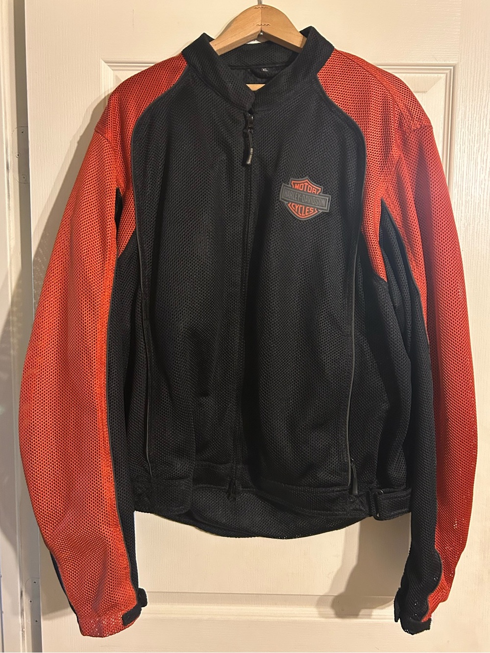 Harley-Davidson Black and Orange Mesh Riding Jacket